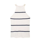 Women's Summer Diagonal Cut Knitted Camisole Striped Pants