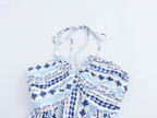 Women's Holiday Halterneck Printed Dress