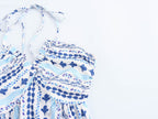 Women's Holiday Halterneck Printed Dress