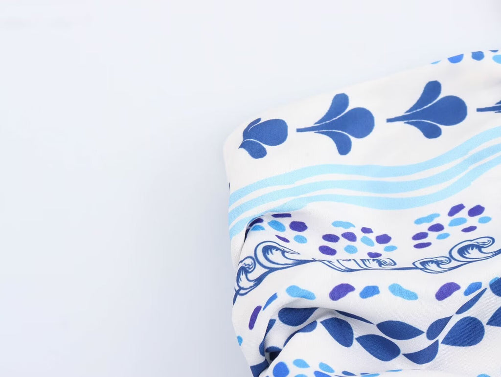 Women's Holiday Halterneck Printed Dress