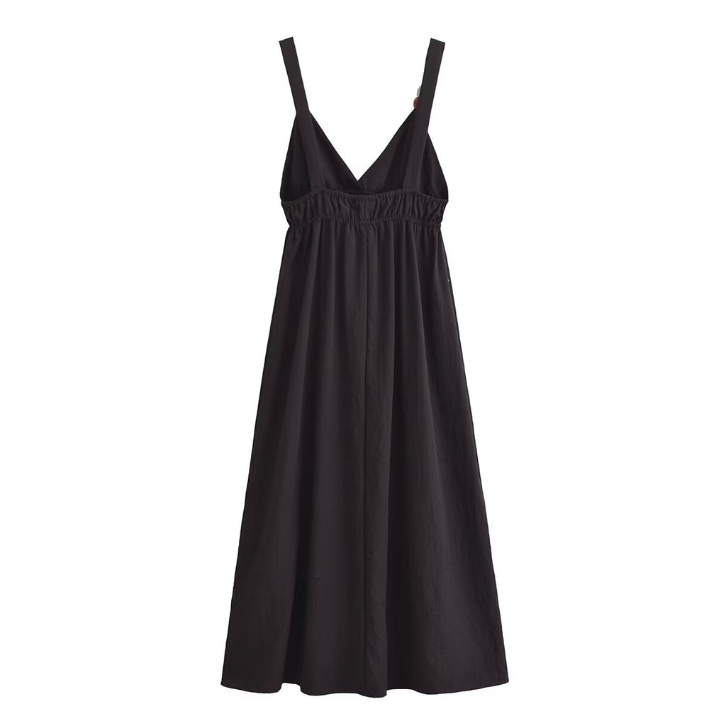 Beaded V-Neck Sleeveless Dress