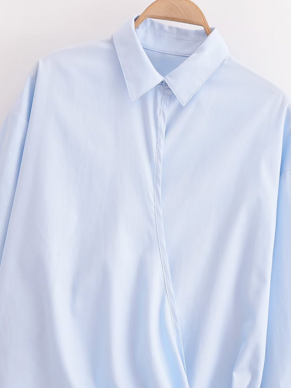 Women's Summer Women Clothing Stylish Simple Bowknot Decoration Poplin Shirt