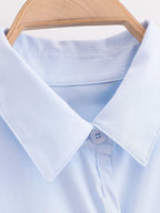 Women's Summer Women Clothing Stylish Simple Bowknot Decoration Poplin Shirt