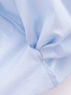 Women's Summer Women Clothing Stylish Simple Bowknot Decoration Poplin Shirt