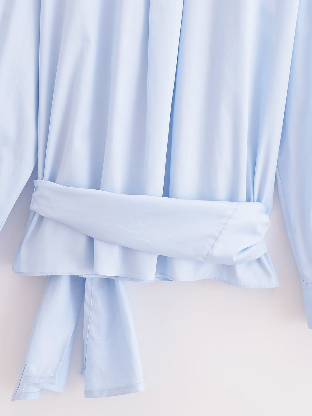 Women's Summer Women Clothing Stylish Simple Bowknot Decoration Poplin Shirt