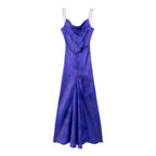 Printed Satin Cowl-Neck Dress
