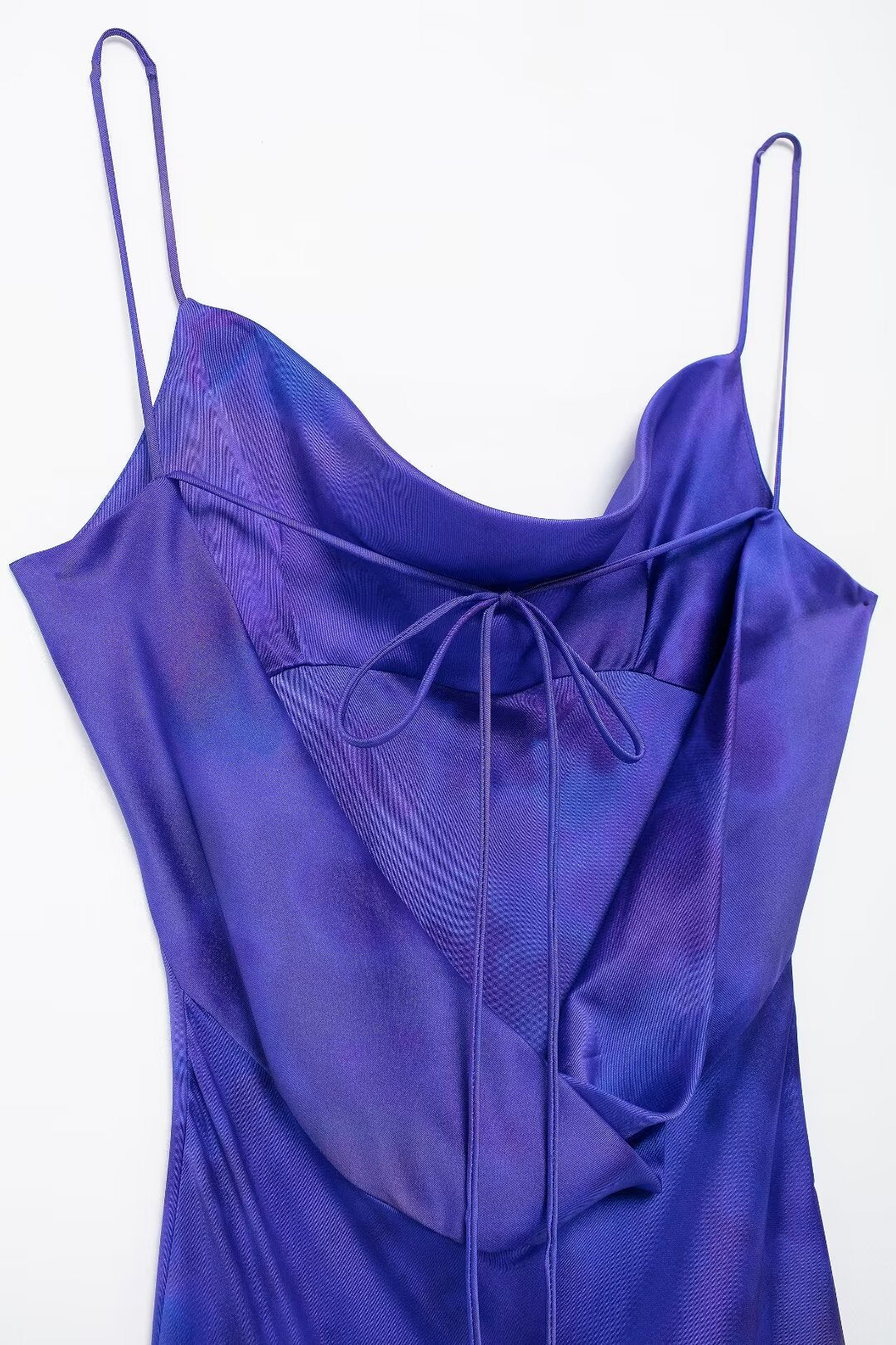 Printed Satin Cowl-Neck Dress