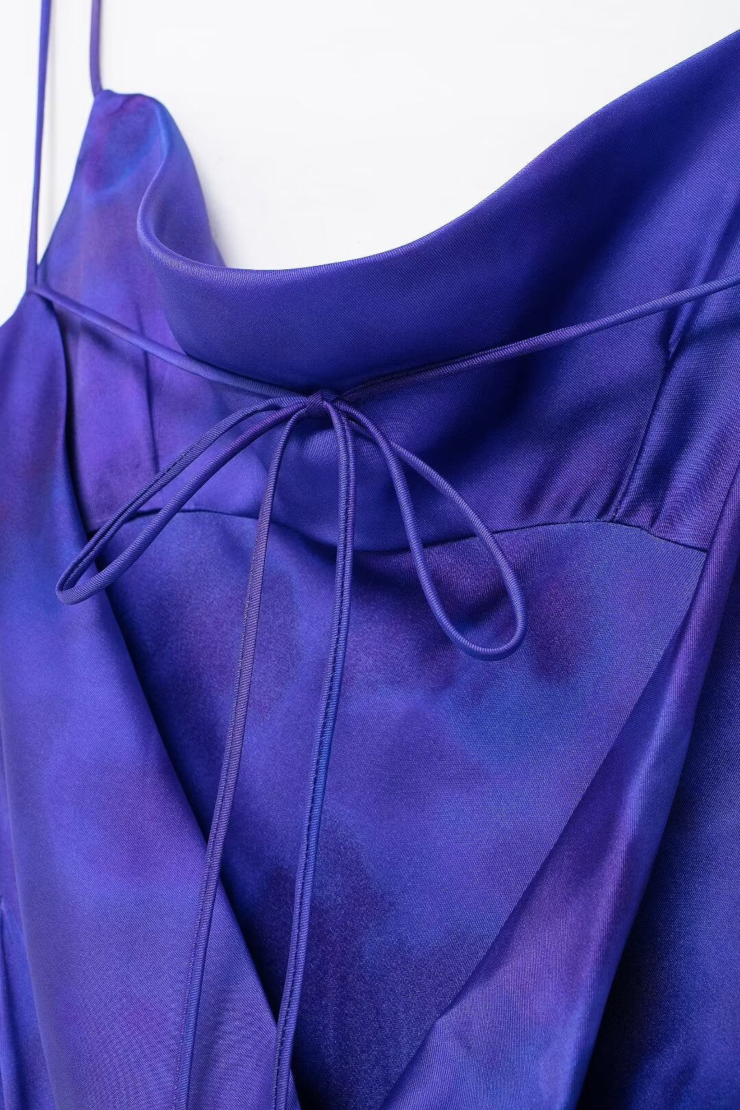 Printed Satin Cowl-Neck Dress