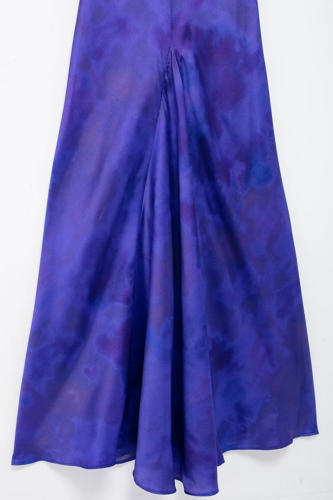 Printed Satin Cowl-Neck Dress
