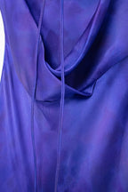 Printed Satin Cowl-Neck Dress