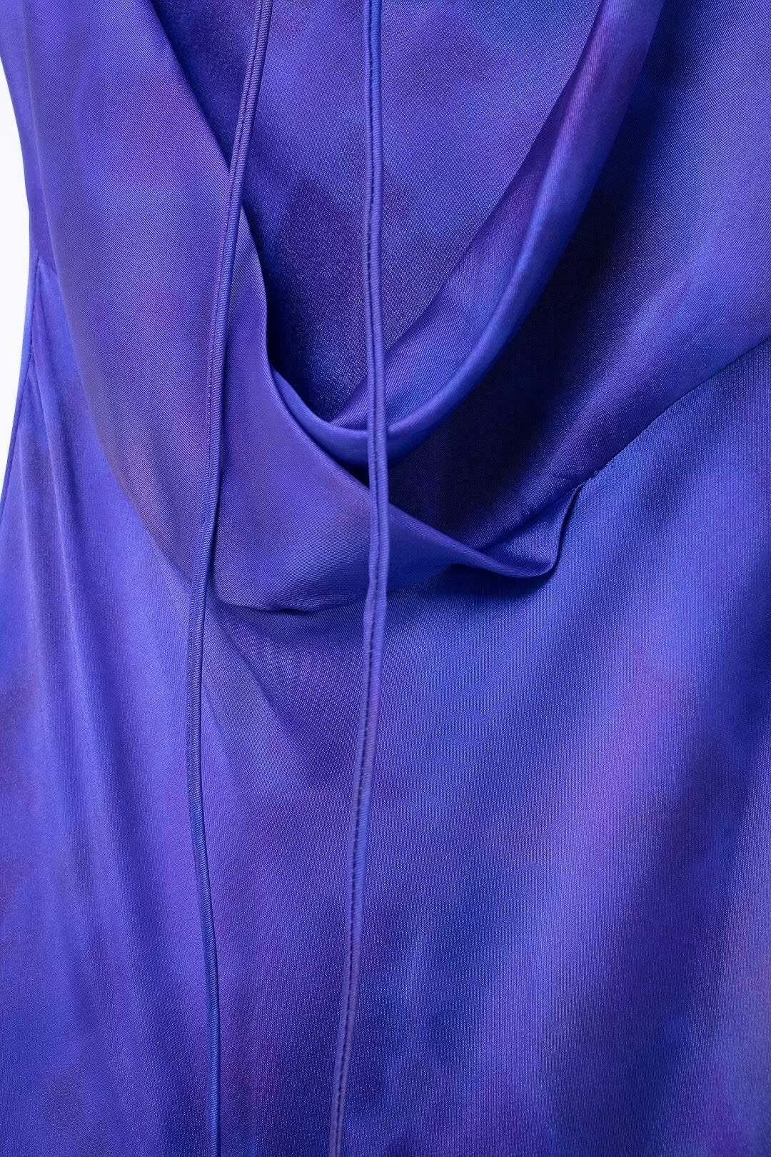 Printed Satin Cowl-Neck Dress