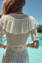 Women’s Ivory Ruched Knit Short Sleeve Top