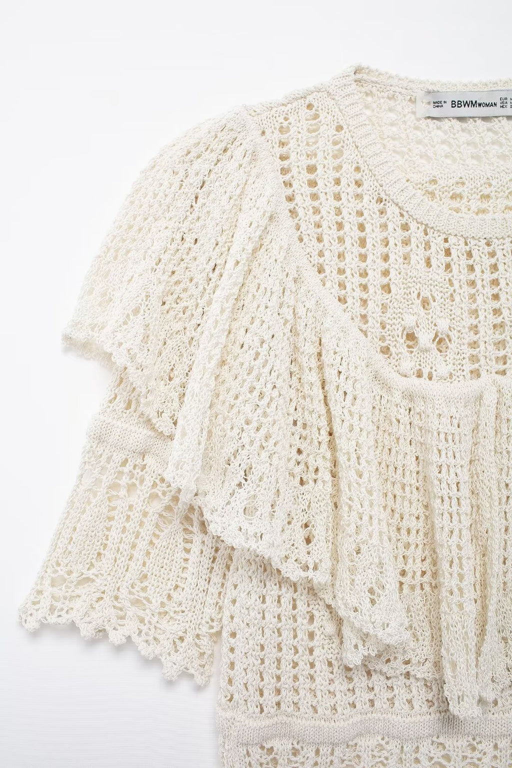 Women’s Ivory Ruched Knit Short Sleeve Top