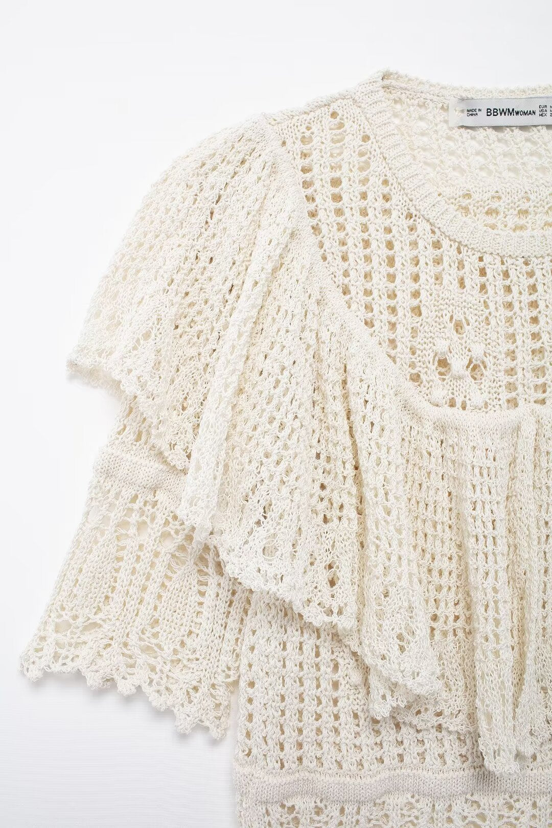 Women’s Ivory Ruched Knit Short Sleeve Top