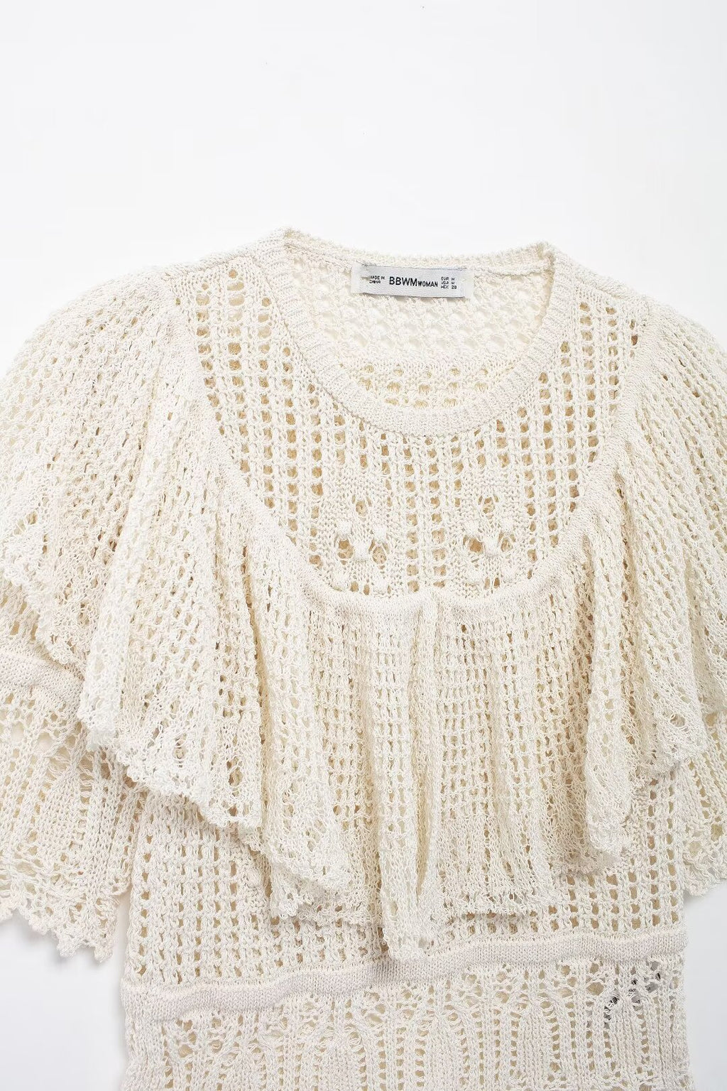 Women’s Ivory Ruched Knit Short Sleeve Top