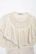 Women’s Ivory Ruched Knit Short Sleeve Top