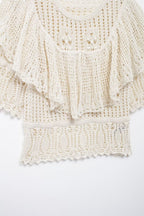 Women’s Ivory Ruched Knit Short Sleeve Top