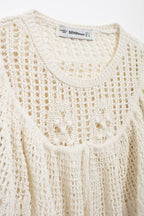 Women’s Ivory Ruched Knit Short Sleeve Top