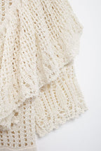 Women’s Ivory Ruched Knit Short Sleeve Top