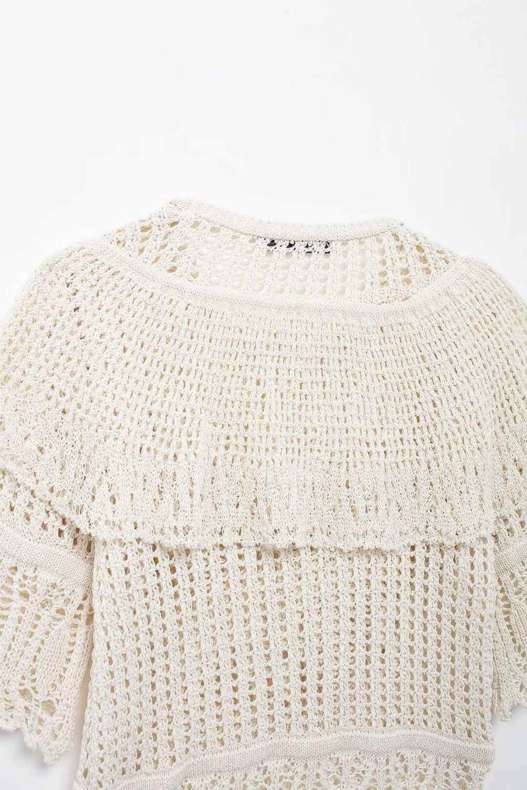Women’s Ivory Ruched Knit Short Sleeve Top