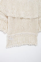Women’s Ivory Ruched Knit Short Sleeve Top