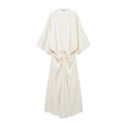 Solid-Color Pleated Midi Dress