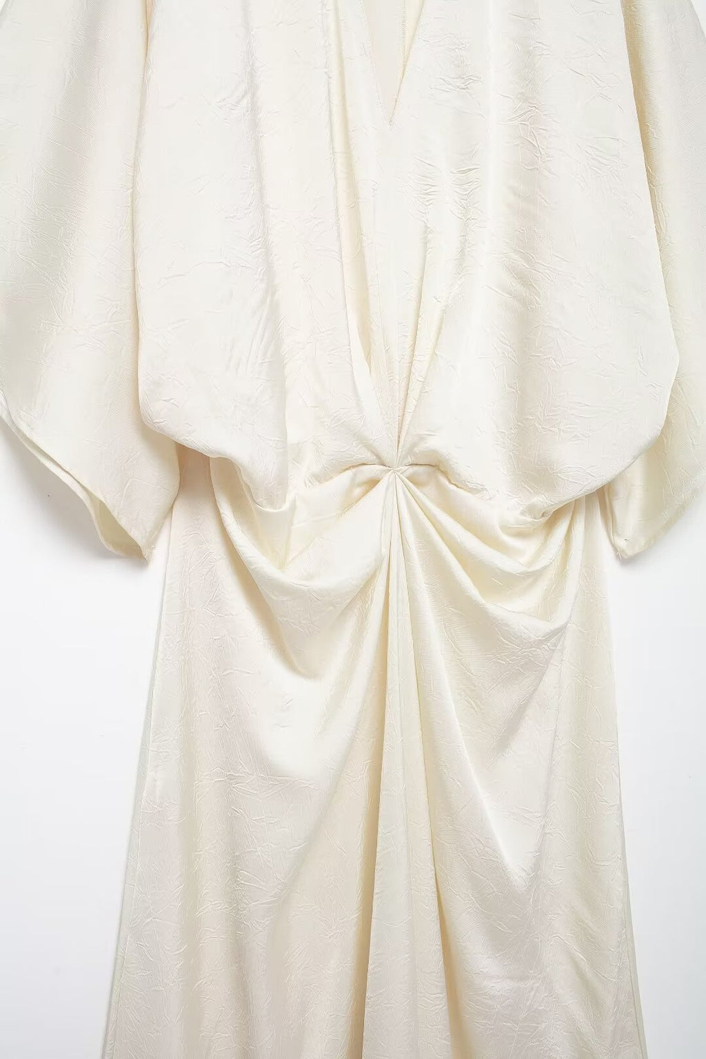 Solid-Color Pleated Midi Dress