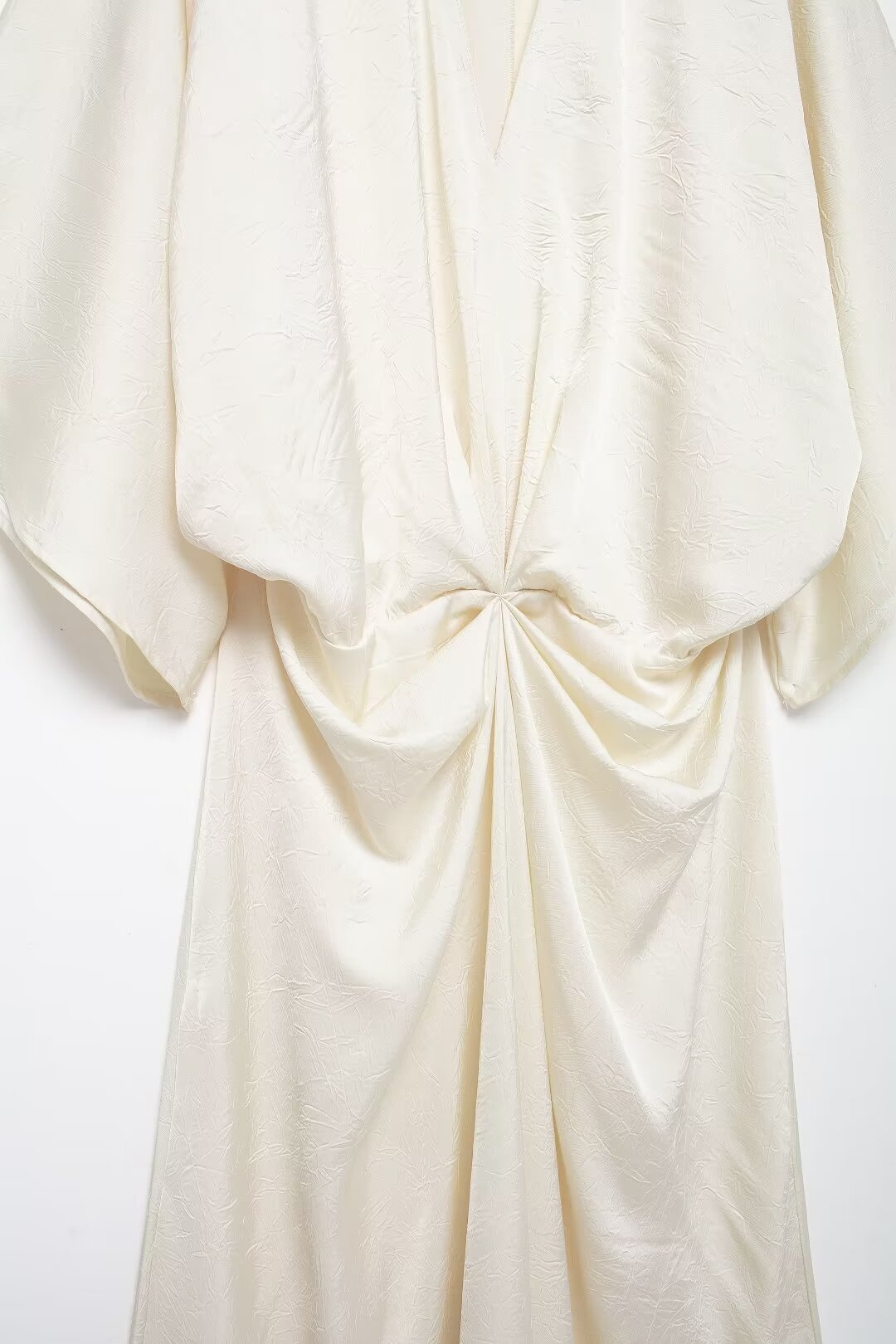 Solid-Color Pleated Midi Dress