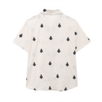 Women's Summer Color Contrast Embroidered Short Sleeve Shirt Outfit