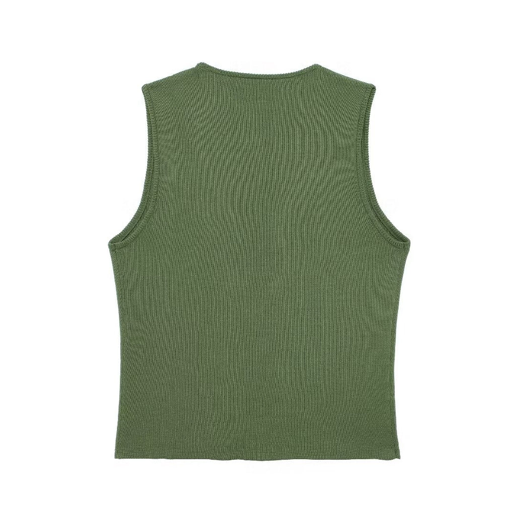 Women's Summer Simple Sleeveless Slimming Top and Skirt Two-Piece Set