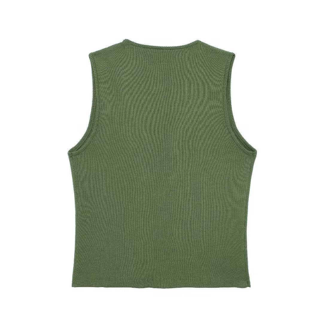 Women's Summer Simple Sleeveless Slimming Top and Skirt Two-Piece Set