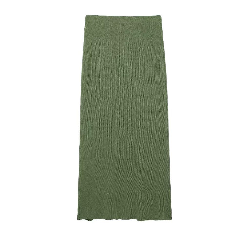 Women's Summer Simple Sleeveless Slimming Top and Skirt Two-Piece Set