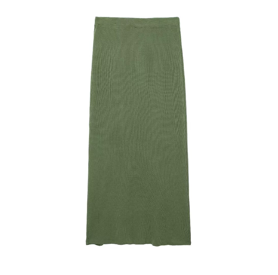 Women's Summer Simple Sleeveless Slimming Top and Skirt Two-Piece Set