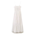 Women's Summer Embroidered Back Lace Up Vacation Sling Dress