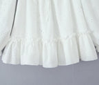 Embroidered Off-Shoulder Ruffled Mini Dress
