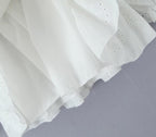 Embroidered Off-Shoulder Ruffled Mini Dress