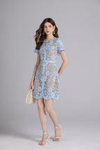 Rhinestone Button Bodycon Mini Dress