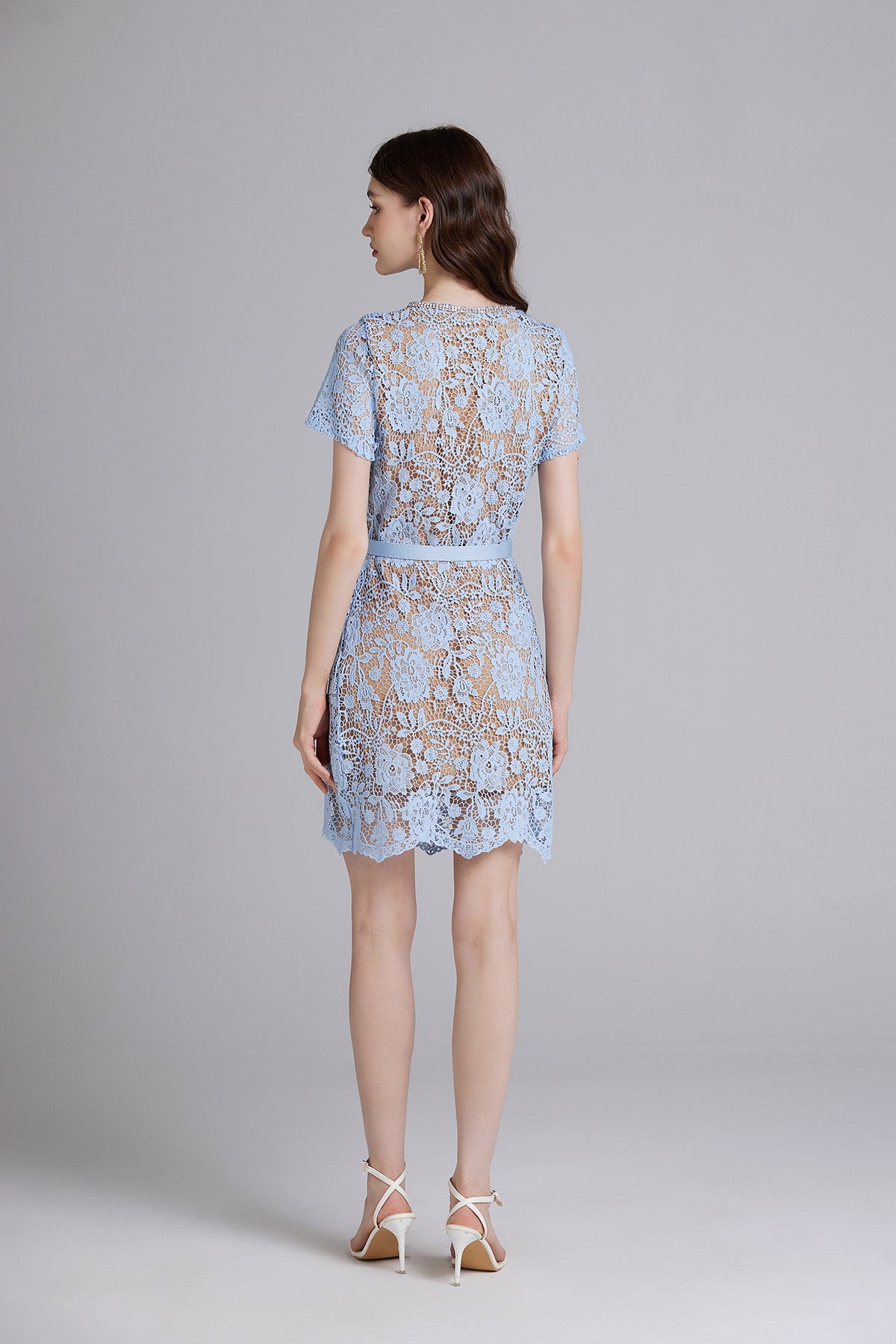 Rhinestone Button Bodycon Mini Dress
