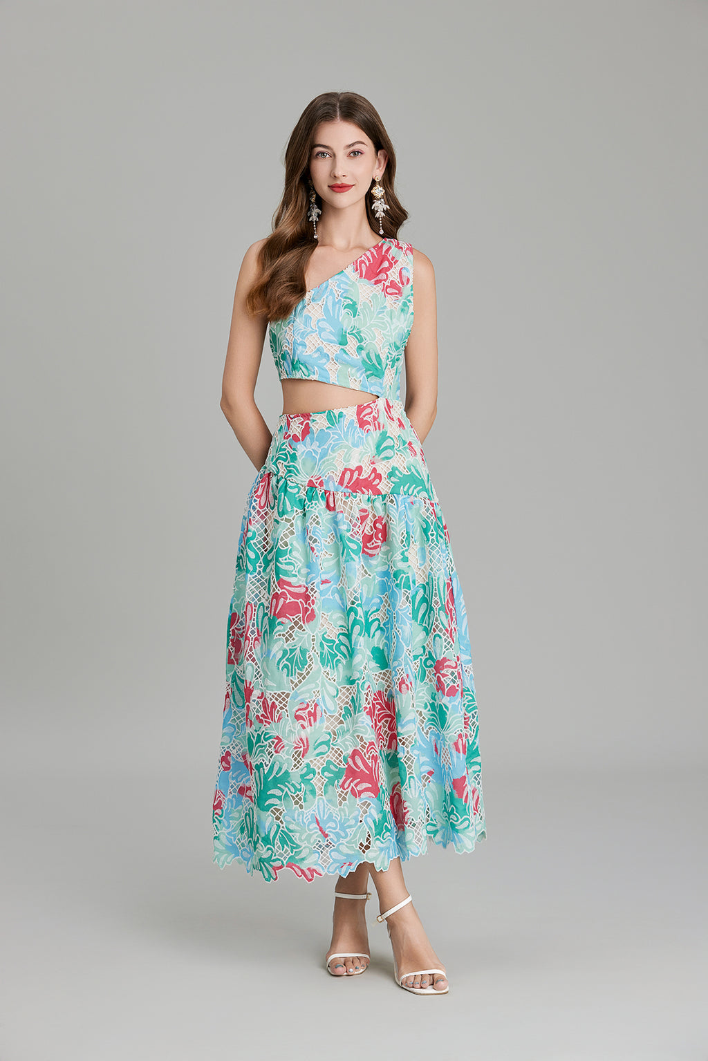 Women's 's Asymmetric Cutout A-Line Maxi Dress