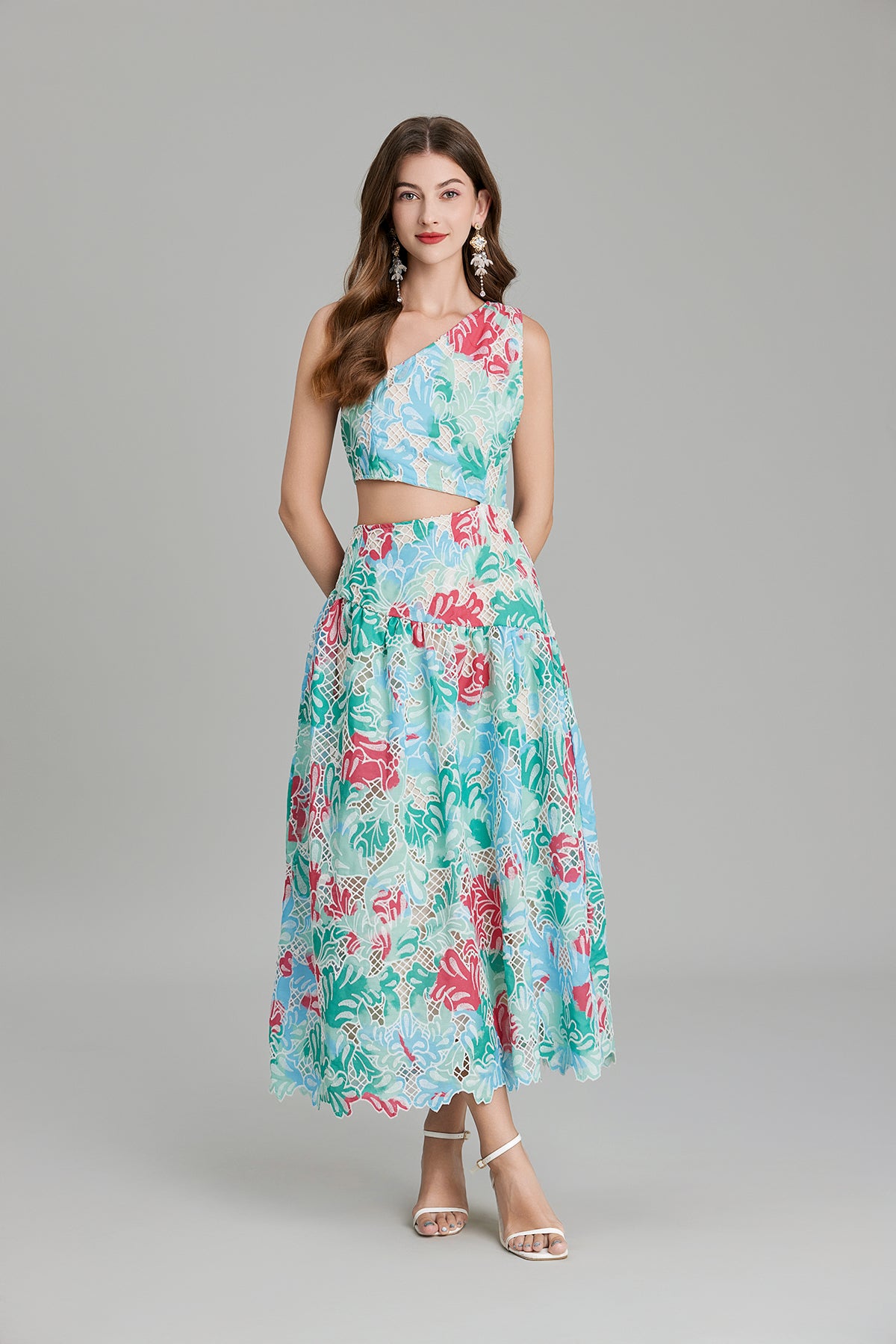 Women's 's Asymmetric Cutout A-Line Maxi Dress