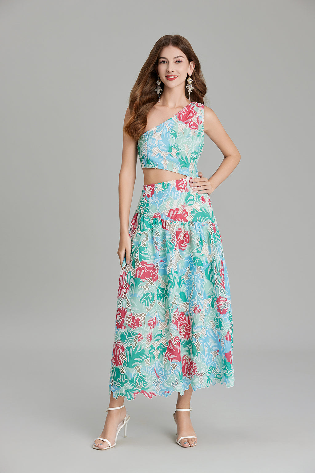 Women's 's Asymmetric Cutout A-Line Maxi Dress