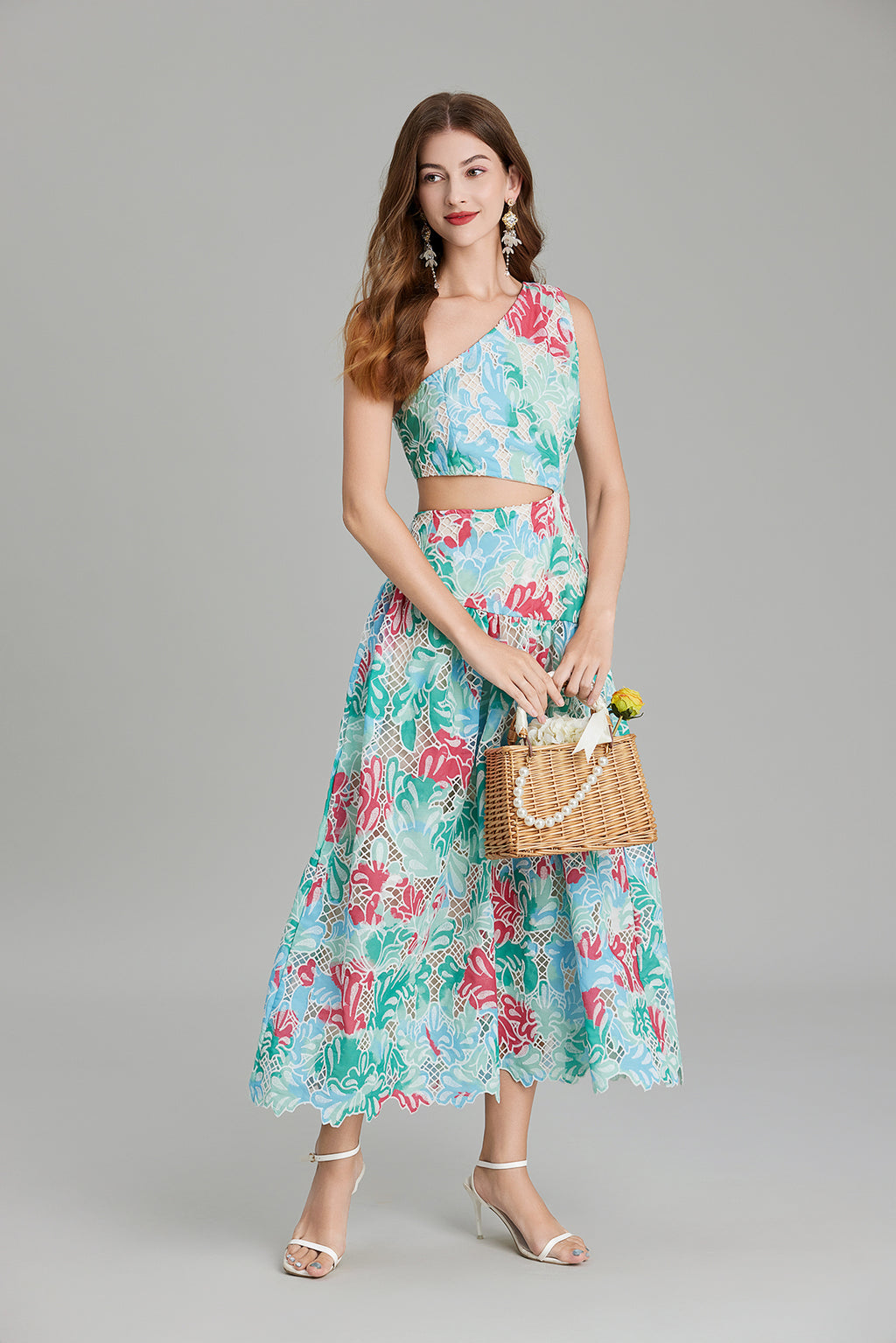 Women's 's Asymmetric Cutout A-Line Maxi Dress