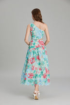 Women's 's Asymmetric Cutout A-Line Maxi Dress