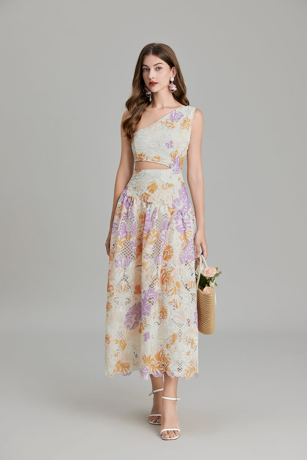 Women's 's Asymmetric Cutout A-Line Maxi Dress