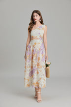 Women's 's Asymmetric Cutout A-Line Maxi Dress