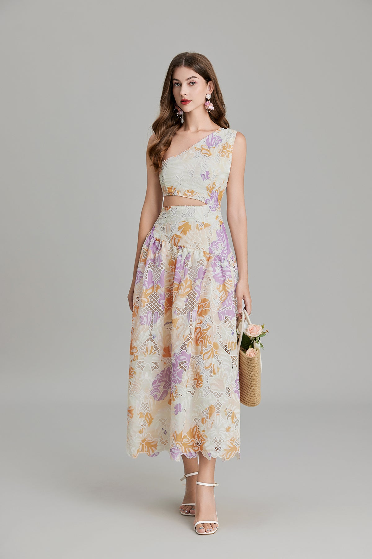 Women's 's Asymmetric Cutout A-Line Maxi Dress