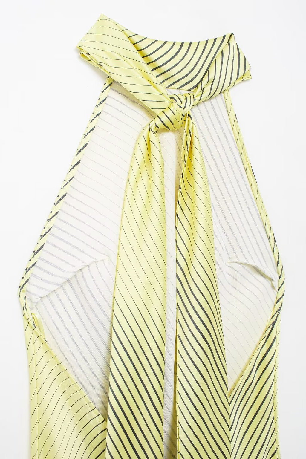 Satin-Feel Backless Halter Dress