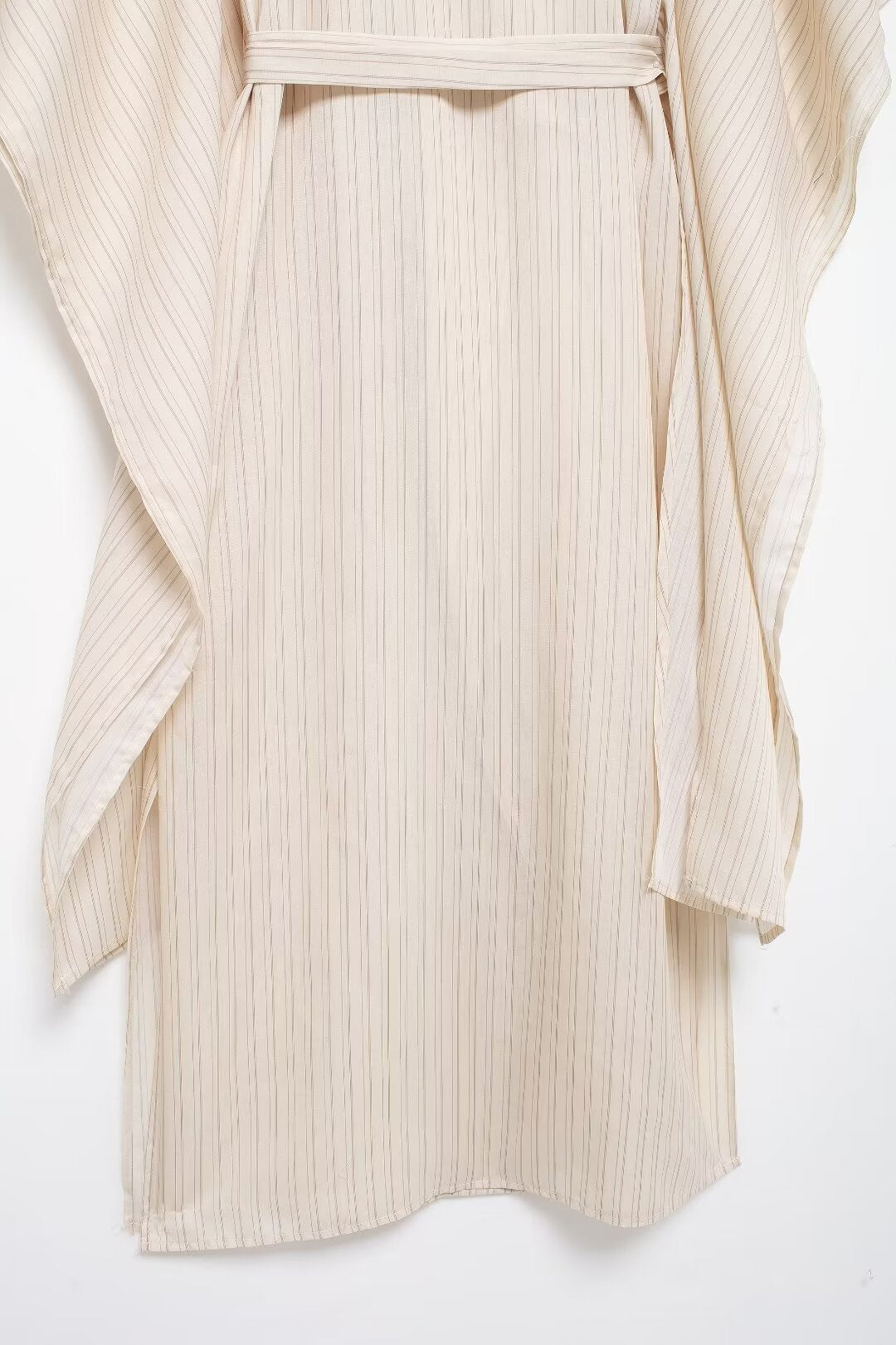 Women's Summer Striped Loose Waist Lace Up Dress