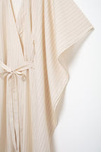 Women's Summer Striped Loose Waist Lace Up Dress