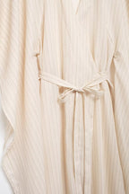 Women's Summer Striped Loose Waist Lace Up Dress